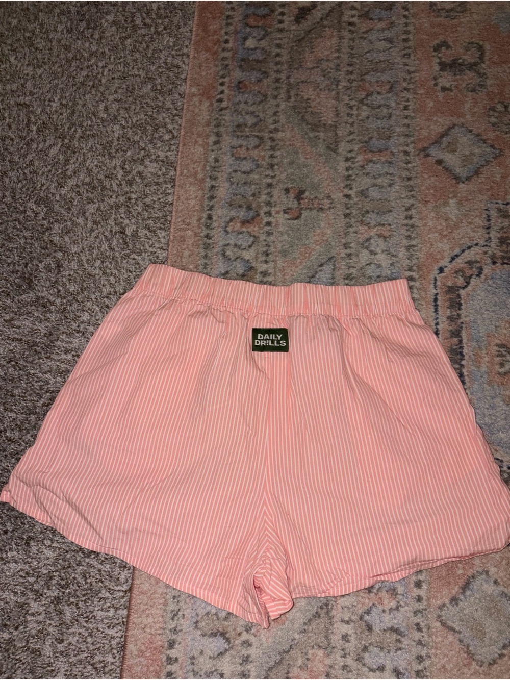 Daily Drills Pink & White Striped Women’s Shorts